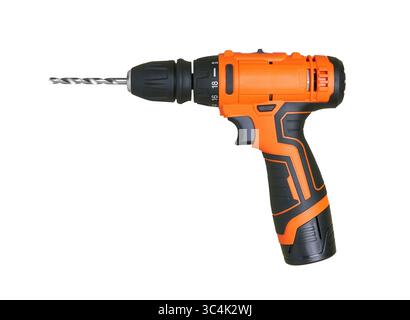 Battery screwdriver or drill, isolated on white background Stock Photo