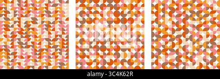 Abstract geometric background, brutalism bauhaus style elements in random order, different colors, seamless vector geo bg pattern, simple flat geometr Stock Vector