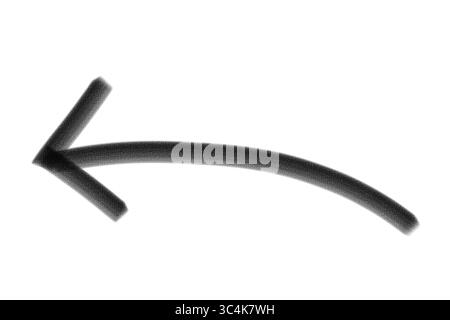 Hand-drawn Black Marker Arrow Isolated on a Transparent Background, Grunge Hand painted arrow drawn with ink brush. Png clipart isolated on transparen Stock Photo