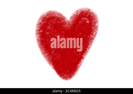 Grunge Red Heart, Hand Drawn Heart Symbol, Isolated on Transparent Background Stock Photo