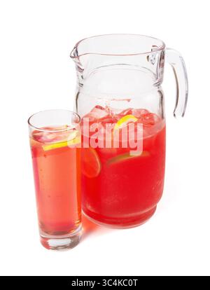 Lemonade Pitcher isolated on white background Stock Photo