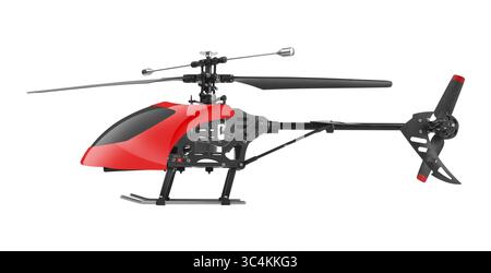 Remote controlled helicopter isolated on white background Stock Photo