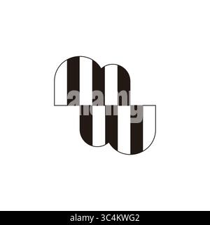 letters mw simple stripes vintage geometric logo vector Stock Vector