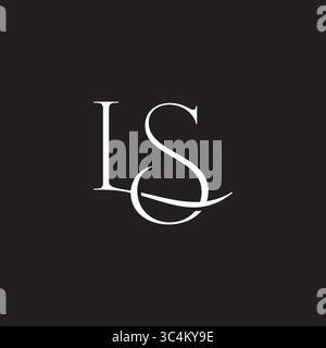 letter ls simple linked overlapping curves logo vector Stock Vector