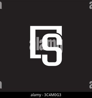 letter s square frame simple geometric logo vector Stock Vector