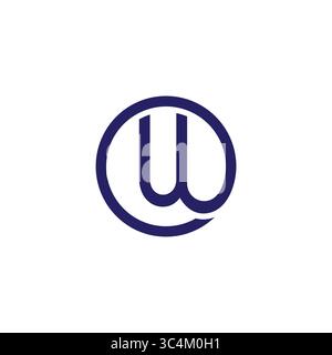 letter ew cw loop round simple geometric linear logo vector Stock Vector