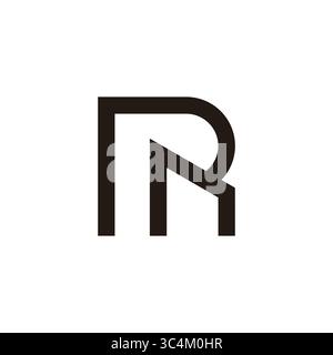 letter rn simple geometric linear linked logo vector Stock Vector
