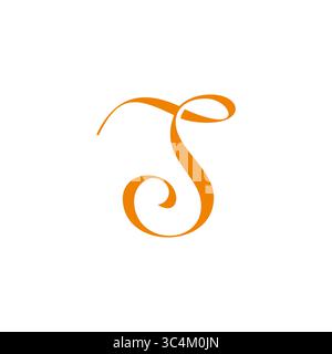 letter st motion spiral ribbon curves symbol logo vector Stock Vector