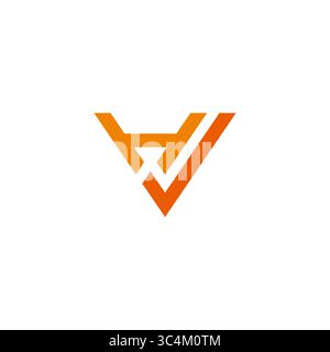 letter hv hvj geometric line logo geometric design vector Stock Vector