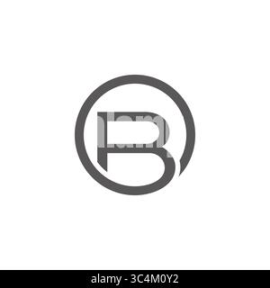 letter bo loop circle geometric round logo vector Stock Vector