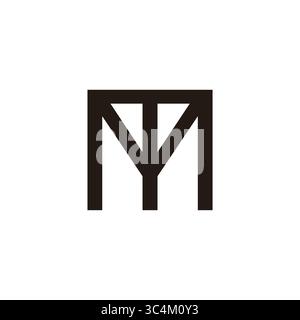 letter mt simple modern geometric lines emblem logo vector Stock Vector