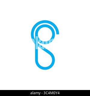 letter sp round loop circles geometric lines link simple logo vector Stock Vector