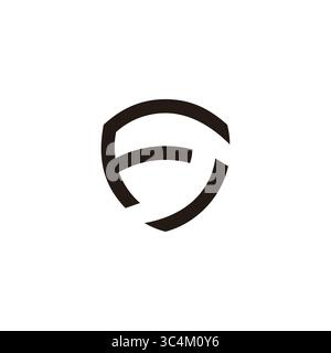 letter fj triangle shield emblem simple geometric logo vector Stock Vector