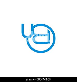 letter ud simple linked circle geometric loop logo vector Stock Vector