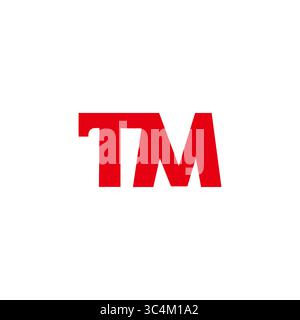 letter tm red simple doodle logo vector Stock Vector