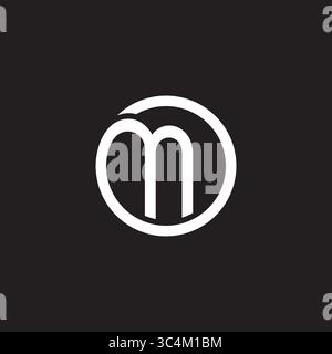 letter md loop round simple geometric linear logo vector Stock Vector