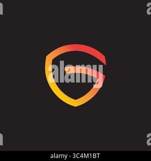 letter g gradient shield geometric emblem line logo vector Stock Vector