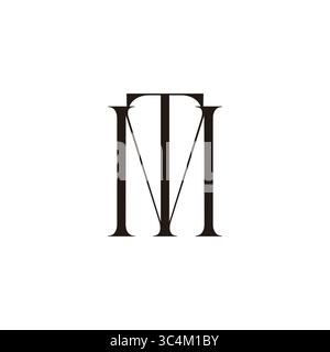 letter mt elegant thin style simple logo vector Stock Vector