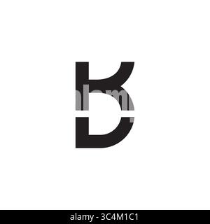 letter kv simple linked slice geometric logo vector Stock Vector