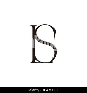 letter ls simple elegant linked black logo vector Stock Vector