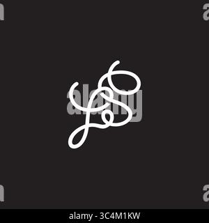 letter ls simple curves linear linked logo vector Stock Vector