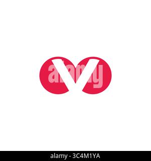 letter vo ov loop simple geometric logo vector Stock Vector