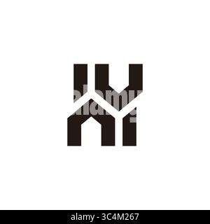 letter nv simple stripes geometric lines logo vector Stock Vector