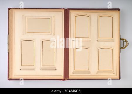 Antique and vintage Art Deco Photobook sheets , Path for each frame Stock Photo