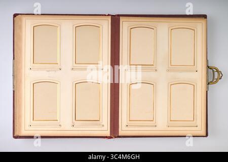 Antique and vintage Art Deco Photobook sheets , Path for each frame Stock Photo