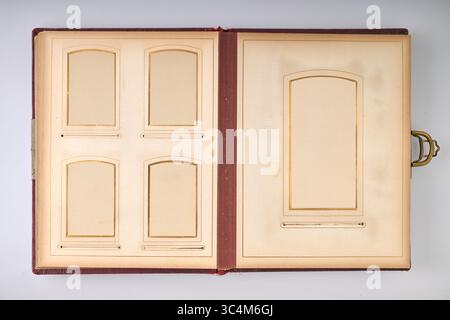 Antique and vintage Art Deco Photobook sheets , Path for each frame Stock Photo