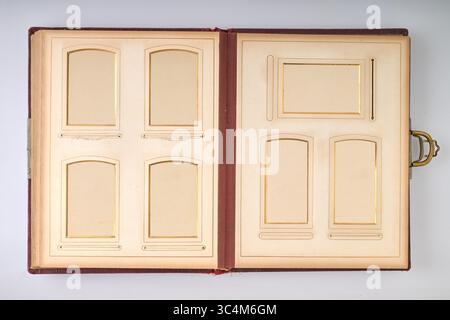 Antique and vintage Art Deco Photobook sheets , Path for each frame Stock Photo