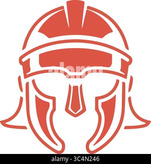 Minimalist logo design of a Roman soldier Stock Vector
