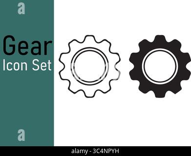 Sleek gear wheel symbol for modern design projects ready for versatile use and creative application Stock Vector