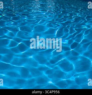 Clear blue water with sunlit ripples Stock Photo