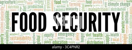 Food Security word cloud conceptual design isolated on white background. Stock Vector