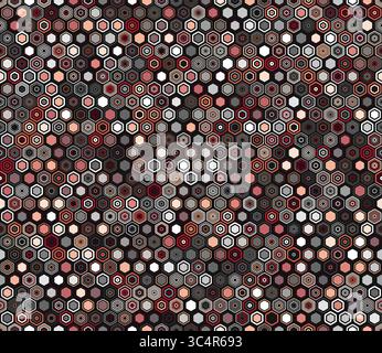 Seamless hexagon pattern. Geometric elements of varied style and color. Hexagon shapes. Tileable pattern. Seamless background. Stock Vector