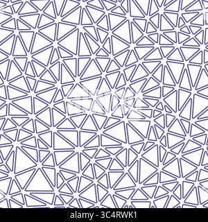 Abstract pattern of triangles. Small triangles size. Solid Color style. Rounded triangles outlined. Repeatable pattern. Purple Haze Sky. Stock Vector