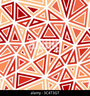Tileable abstract background. Large triangle size. Solid shapes in frames. Mono-tone colored style. Repeatable pattern. Trending vector tiles. Stock Vector
