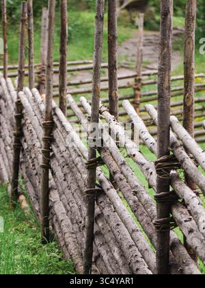Old fence made from wood Stock Photo
