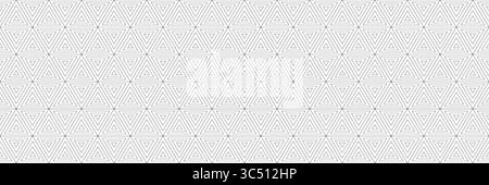horizontal seamless blended black triangle and hexagon pattern on white for design and background. Stock Vector