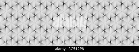 horizontal seamless blended black line triangle pattern on white for design and background. Stock Vector