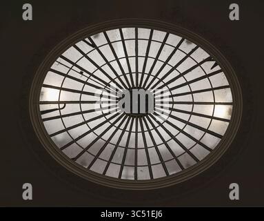 London, UK - Jul 27, 2025 - a circular oculus (skylight) within Somerset House in London, which is designed to allow natural light to illuminate the i Stock Photo