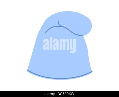 Phrygian Hat Knitted Winter Head Fashion accessory cap clothing technical illustration. Vector headgear for Men, women, unisex style, flat template CAD mockup sketch outline isolated Stock Vector