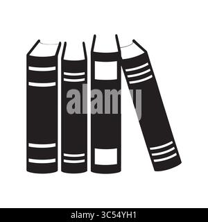 Book Silhouette Collection – Minimalist Black & White Spine Arrangement for Education & Literary Design Stock Vector