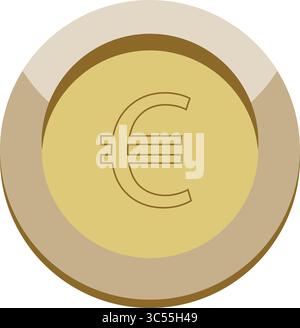 3d Euro Coin Stock Vector
