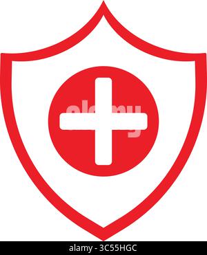 Add Icon or Medical Shield Stock Vector