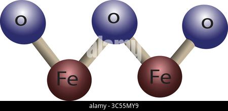 Iron Oxide Molecule Stock Vector