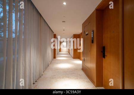 The corridor in the modern hotel Stock Photo