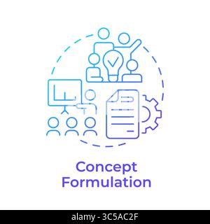 Concept formulation blue gradient concept icon Stock Vector