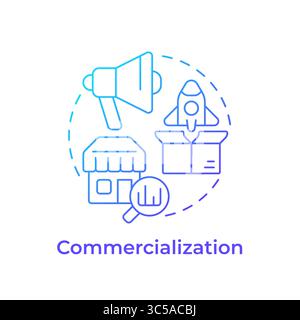 Commercialization blue gradient concept icon Stock Vector